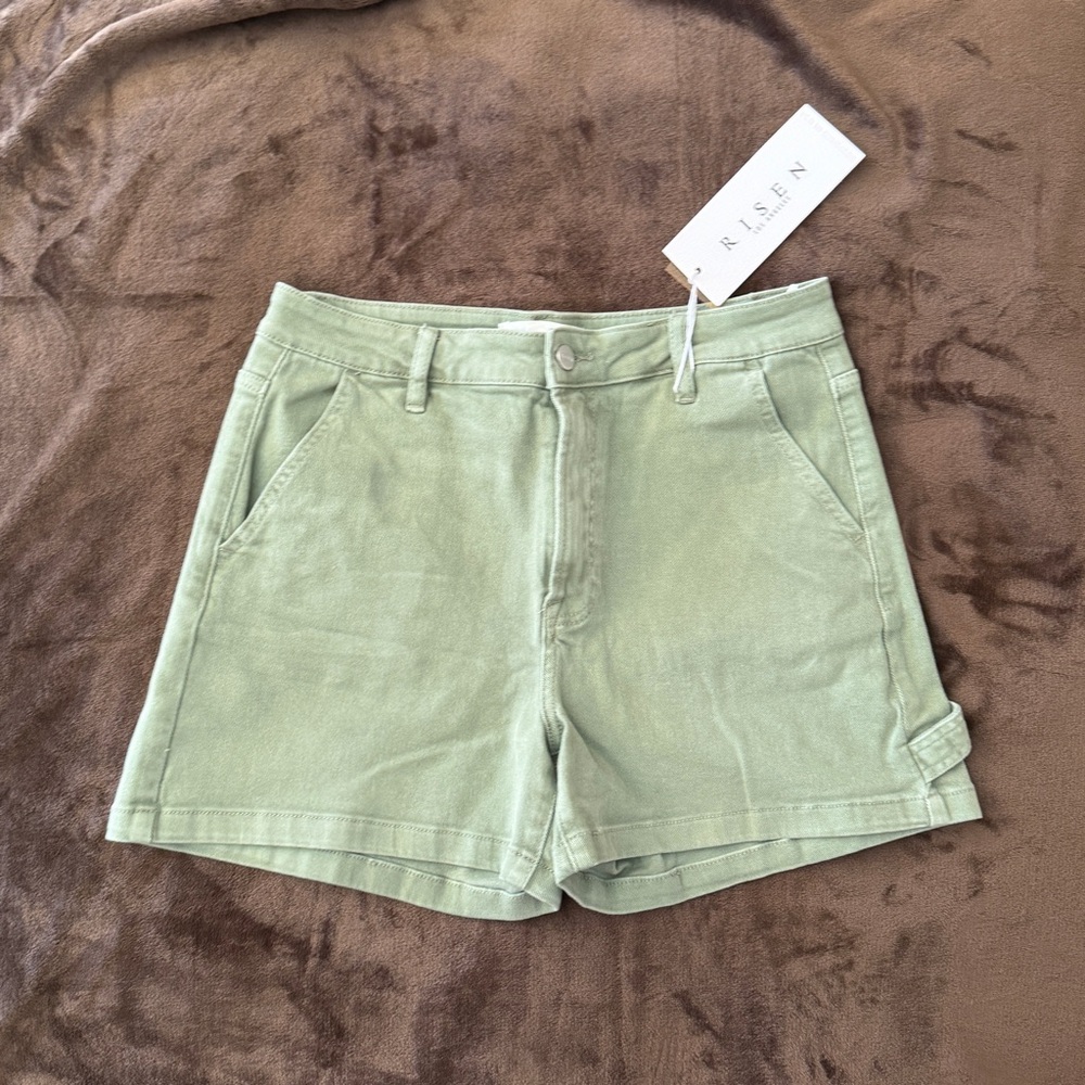 Risen Sage Green High-Rise Shorts